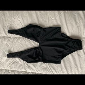ASOS Black High Waist Plunge One Piece